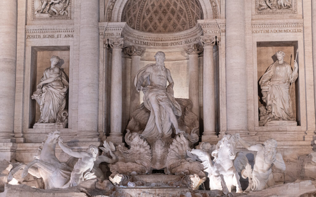 Detail of the Trevi Fountain. Rome, Italy